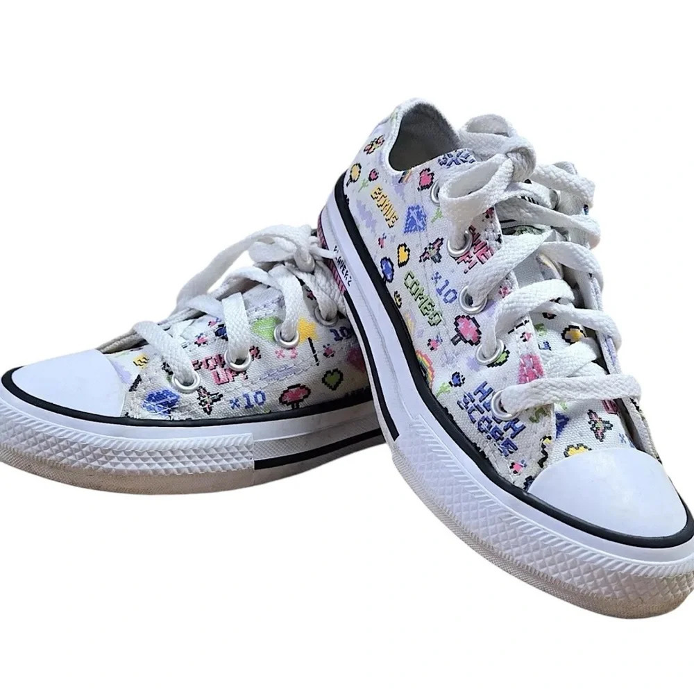 Converse Chuck Taylor All Star Kid’s SZ  12 Video Game Print Canvas Sneakers